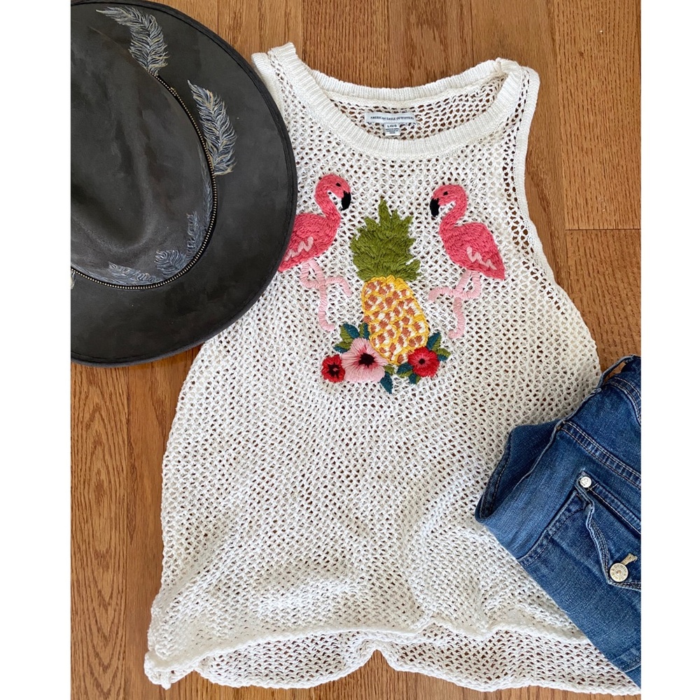 ✨ American Eagle Crochet Flamingo Pineapple✨